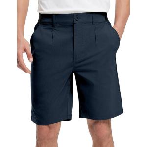imageTBMPOY Mens Work Dress Shorts Golf Stretch Waistband Summer Pleated Casual Business Dressy Short for Men with PocketsNavy