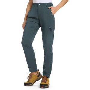 imageTBMPOY Womens Hiking Cargo Pants Lightweight Water Resistant Quick Dry Fishing Camping Travel Work Pant with 6 PocketsStone Blue