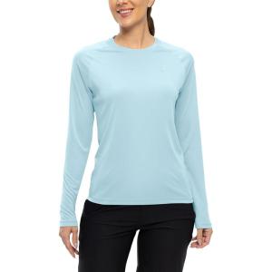 imageTBMPOY Womens UPF 50 Long Sleeve Quick Dry Zipper Sun Protection ShirtsLight Blue2