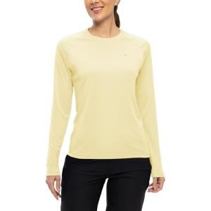 imageTBMPOY Womens UPF 50 Long Sleeve Quick Dry Zipper Sun Protection ShirtsLight Yellow2