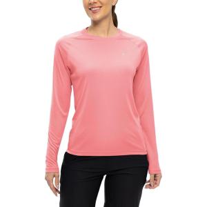 imageTBMPOY Womens UPF 50 Long Sleeve Quick Dry Zipper Sun Protection ShirtsPink2