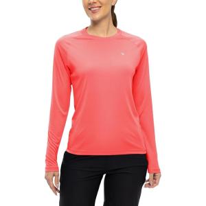 imageTBMPOY Womens UPF 50 Long Sleeve Quick Dry Zipper Sun Protection ShirtsRed2