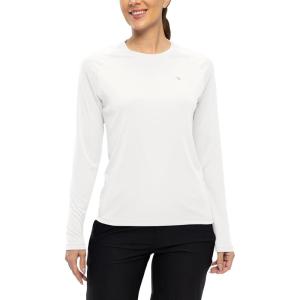 imageTBMPOY Womens UPF 50 Long Sleeve Quick Dry Zipper Sun Protection ShirtsWhite2