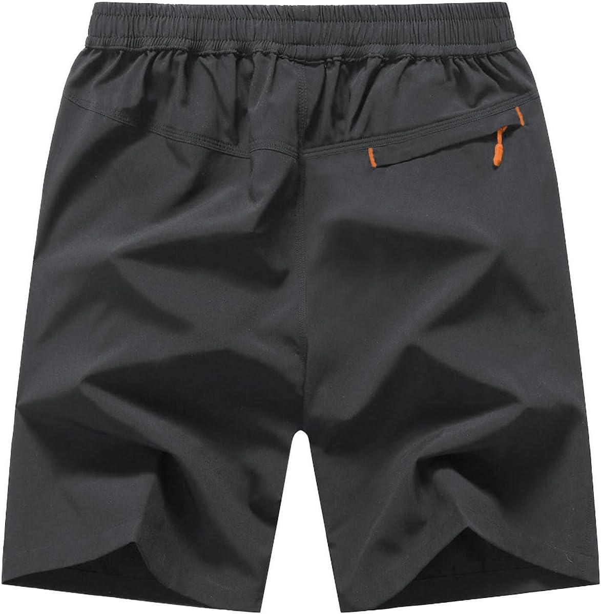 imageTBMPOY Mens 7quot Running Hiking Shorts Quick Dry Athletic Gym Outdoor Sports Workout Short 3 Zipper PocketsA1grey
