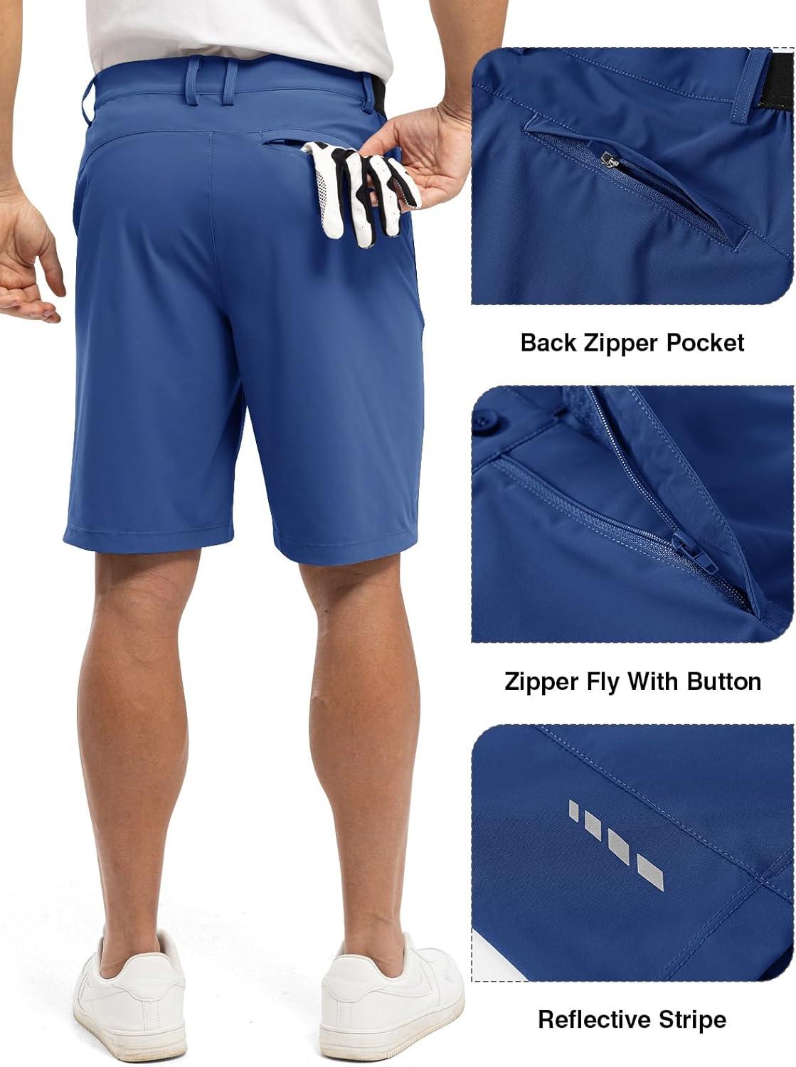 imageTBMPOY Mens 9quot Golf Shorts Quick Dry Casual Shorts Dress Shorts Flat Front Stretch Lightweight for Work Business TravelRoyal Blue