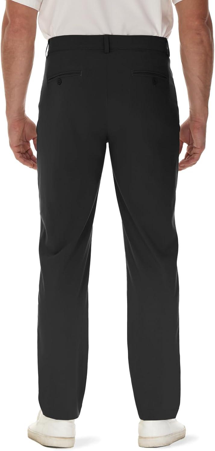 imageTBMPOY Mens Golf Pants Classic Fit Dress Work Pants Lightweight Comfortable Business Casual Pants with 5 PocketsBlack