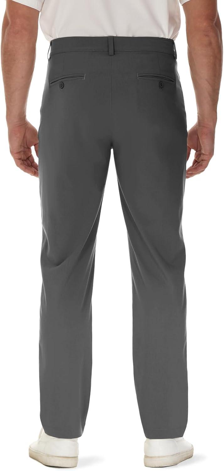 imageTBMPOY Mens Golf Pants Classic Fit Dress Work Pants Lightweight Comfortable Business Casual Pants with 5 PocketsDark Grey