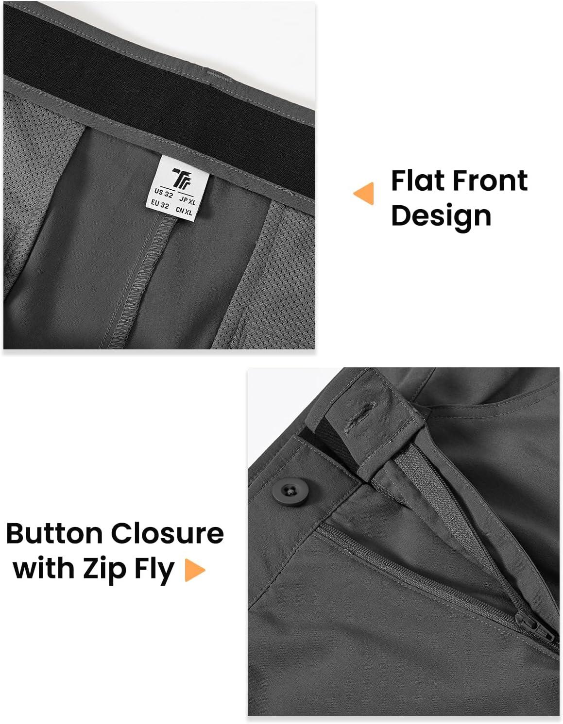 imageTBMPOY Mens Golf Pants Classic Fit Dress Work Pants Lightweight Comfortable Business Casual Pants with 5 PocketsDark Grey
