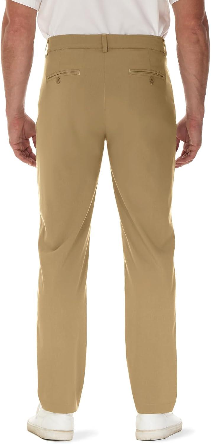 imageTBMPOY Mens Golf Pants Classic Fit Dress Work Pants Lightweight Comfortable Business Casual Pants with 5 PocketsKhaki
