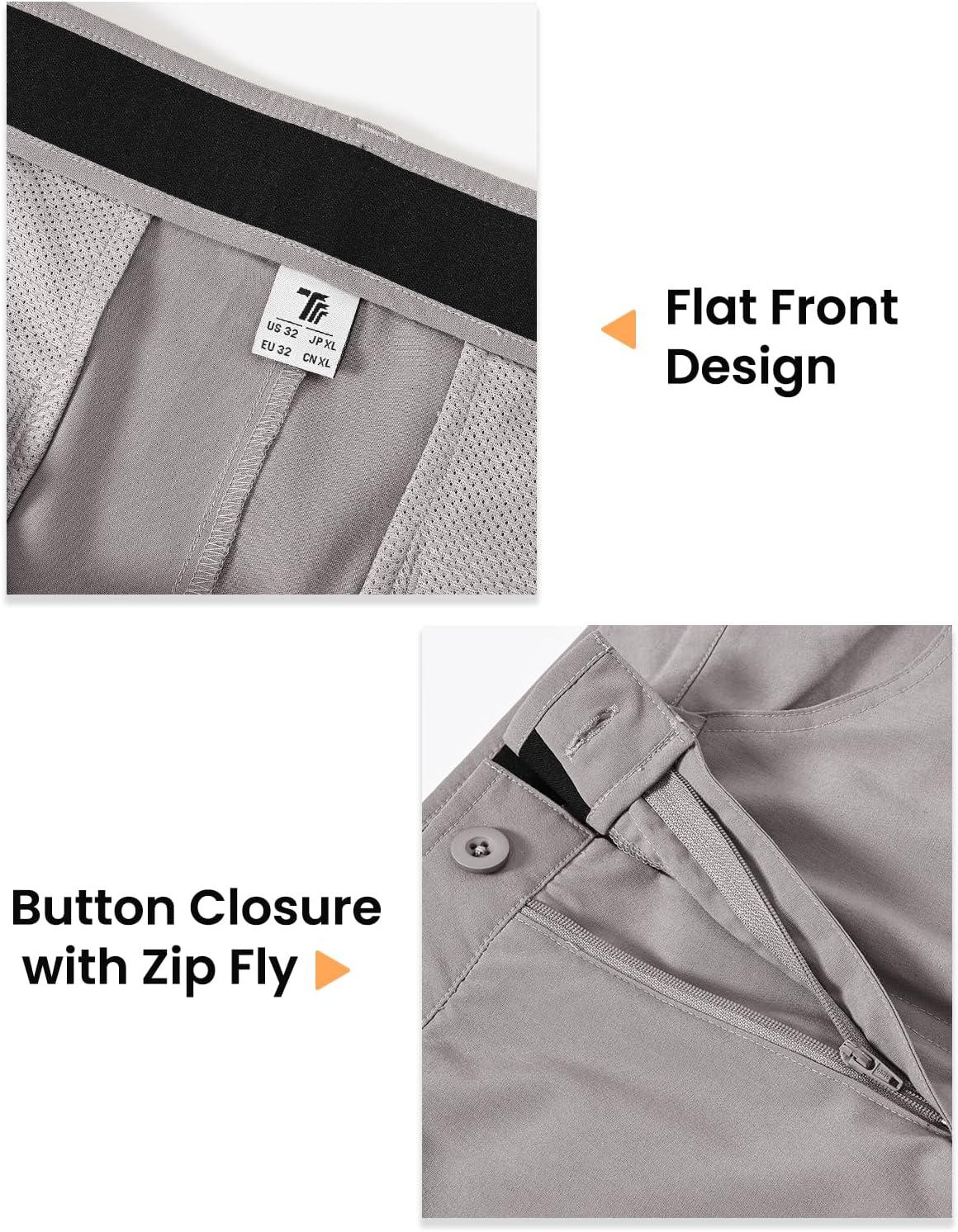 imageTBMPOY Mens Golf Pants Classic Fit Dress Work Pants Lightweight Comfortable Business Casual Pants with 5 PocketsLight Grey