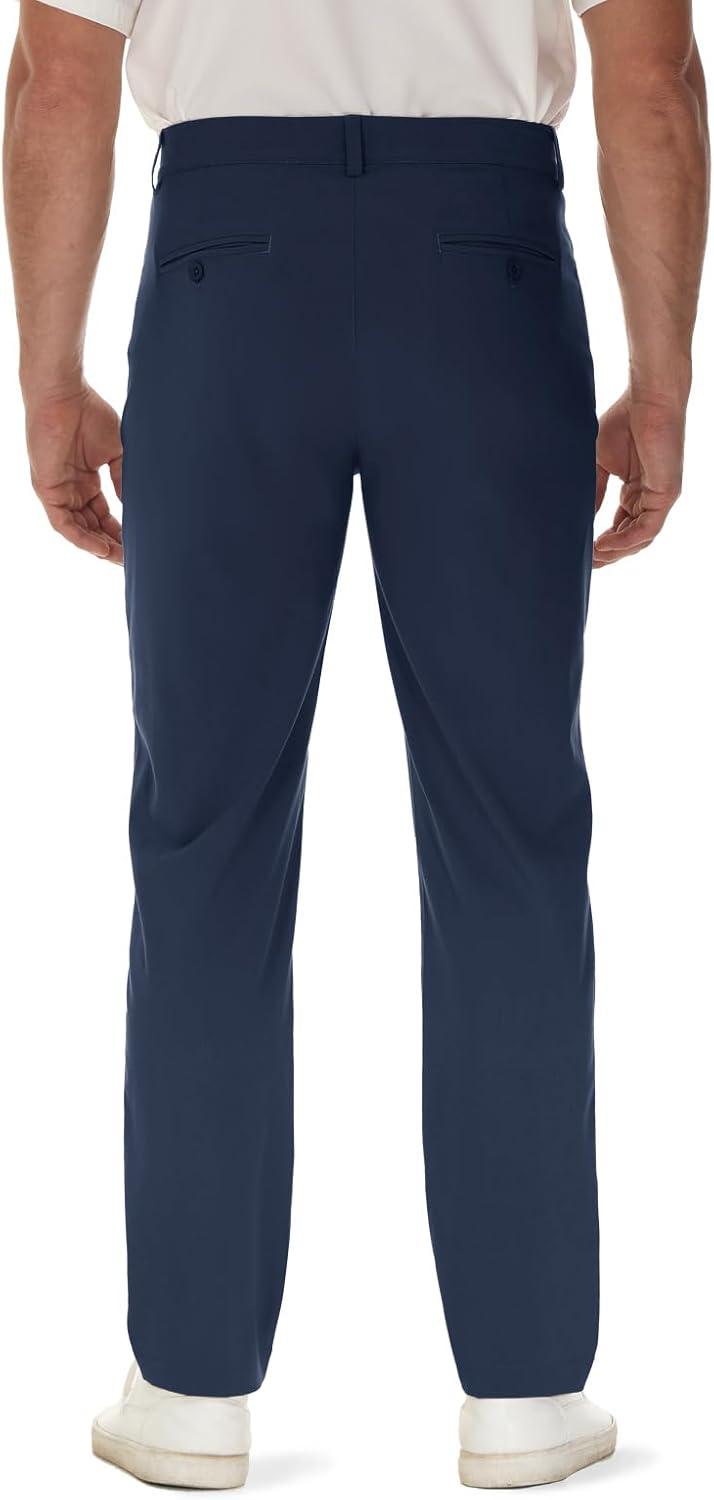 imageTBMPOY Mens Golf Pants Classic Fit Dress Work Pants Lightweight Comfortable Business Casual Pants with 5 PocketsNavy