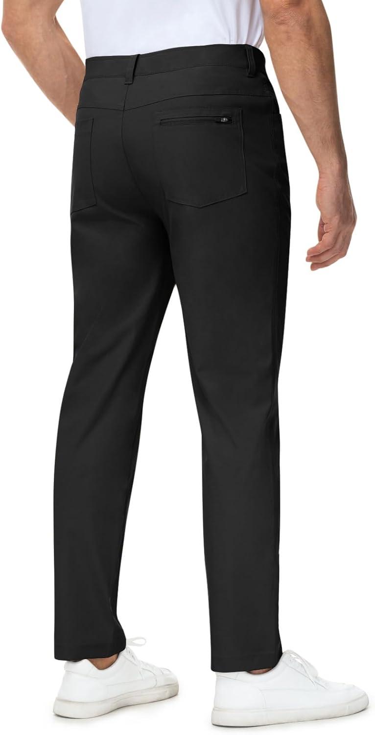 imageTBMPOY Mens Golf Pants Stretch Relaxed Fit with 5 Pockets Comfortable Lightweight Work Dress Pants Summer Casual SlacksBlack02