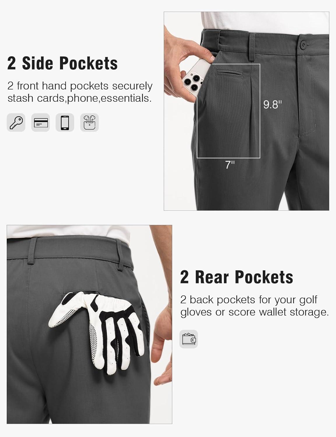 imageTBMPOY Mens Golf Pants Stretch Relaxed Fit with 5 Pockets Comfortable Lightweight Work Dress Pants Summer Casual SlacksDark Grey