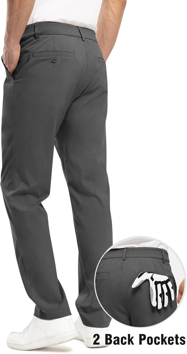 imageTBMPOY Mens Golf Pants Stretch Relaxed Fit with 5 Pockets Comfortable Lightweight Work Dress Pants Summer Casual SlacksDark Grey