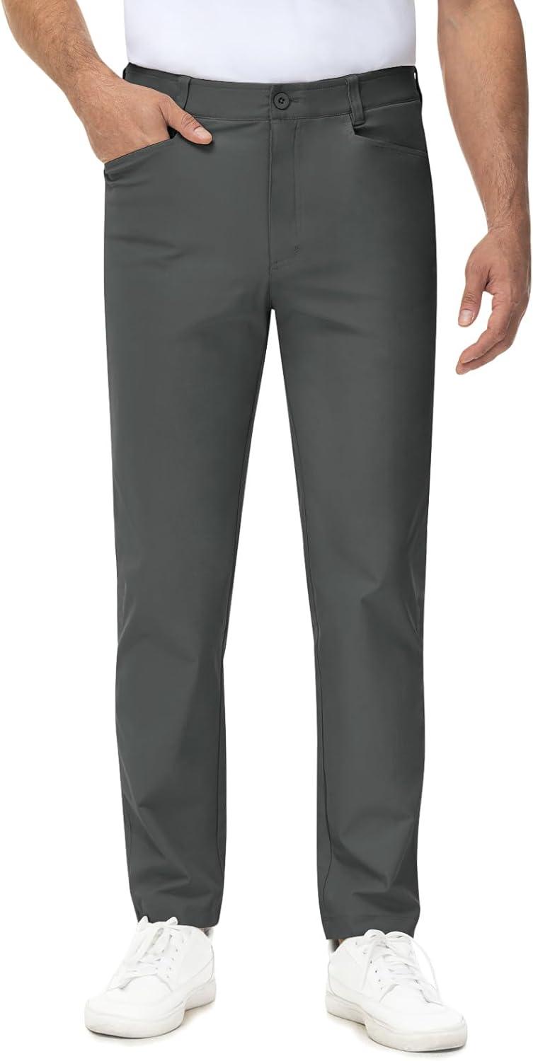 imageTBMPOY Mens Golf Pants Stretch Relaxed Fit with 5 Pockets Comfortable Lightweight Work Dress Pants Summer Casual SlacksDeep Gray02