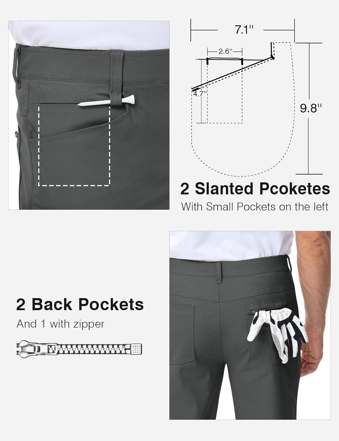 imageTBMPOY Mens Golf Pants Stretch Relaxed Fit with 5 Pockets Comfortable Lightweight Work Dress Pants Summer Casual SlacksDeep Gray02