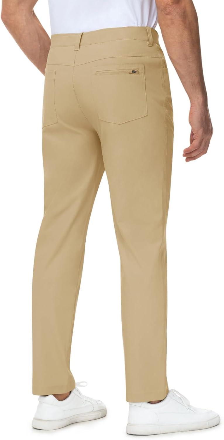 imageTBMPOY Mens Golf Pants Stretch Relaxed Fit with 5 Pockets Comfortable Lightweight Work Dress Pants Summer Casual SlacksKhaki02