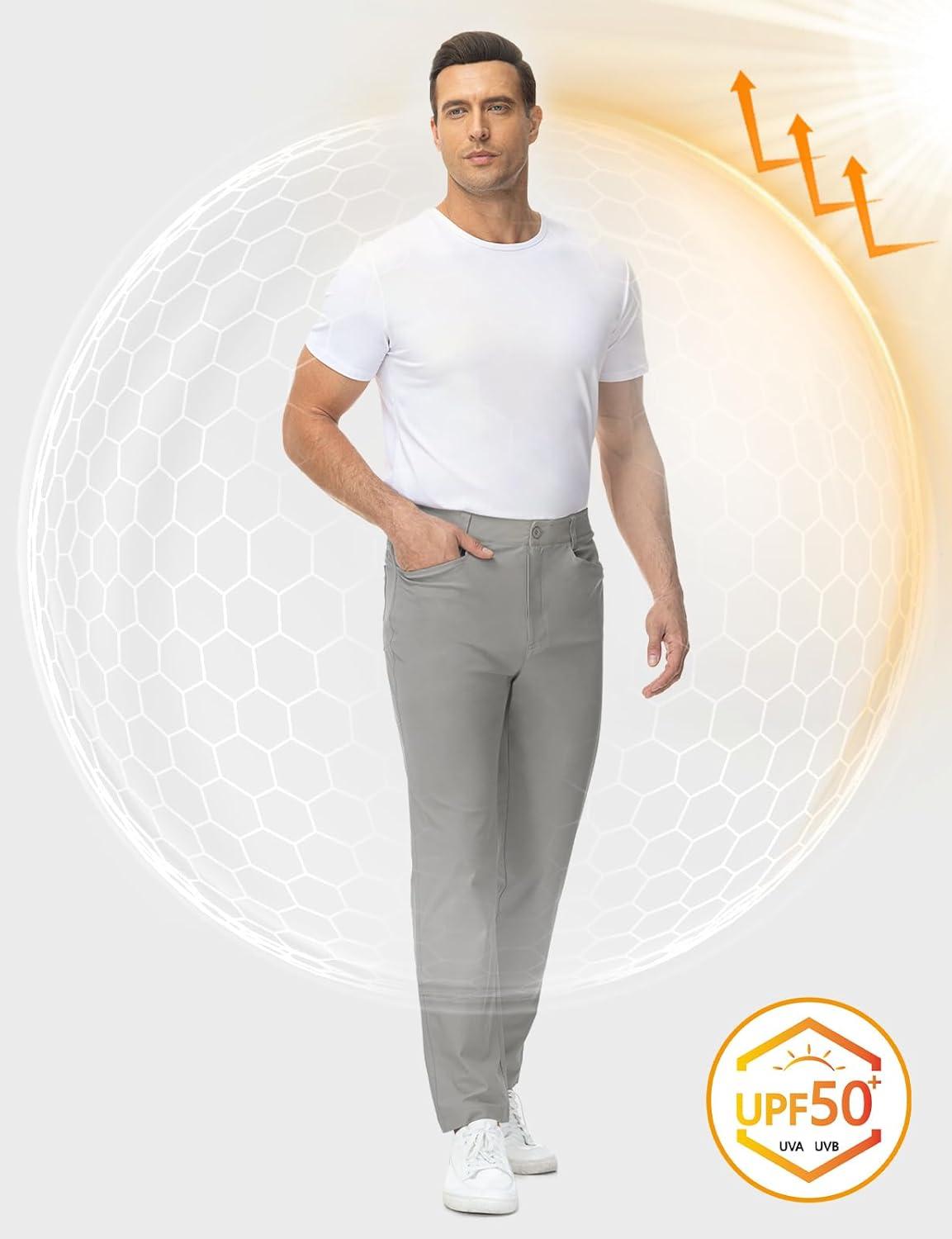 imageTBMPOY Mens Golf Pants Stretch Relaxed Fit with 5 Pockets Comfortable Lightweight Work Dress Pants Summer Casual SlacksLight Gray02
