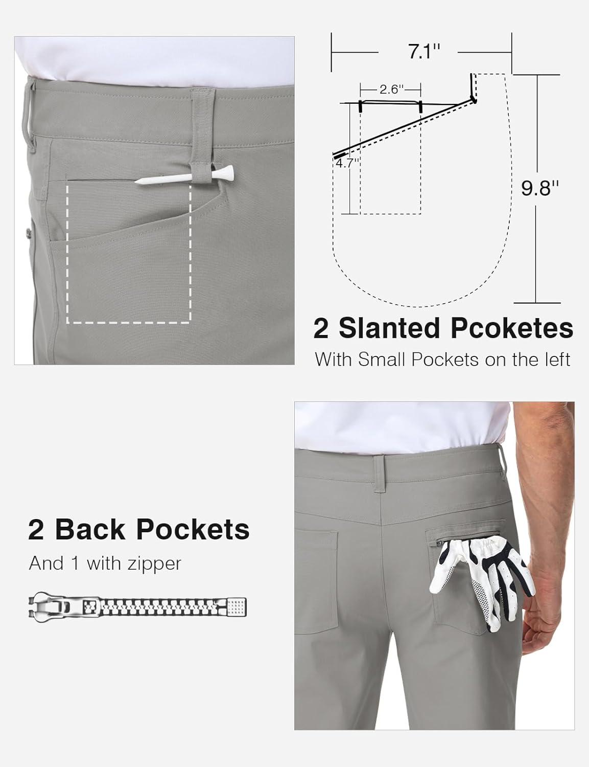 imageTBMPOY Mens Golf Pants Stretch Relaxed Fit with 5 Pockets Comfortable Lightweight Work Dress Pants Summer Casual SlacksLight Gray02