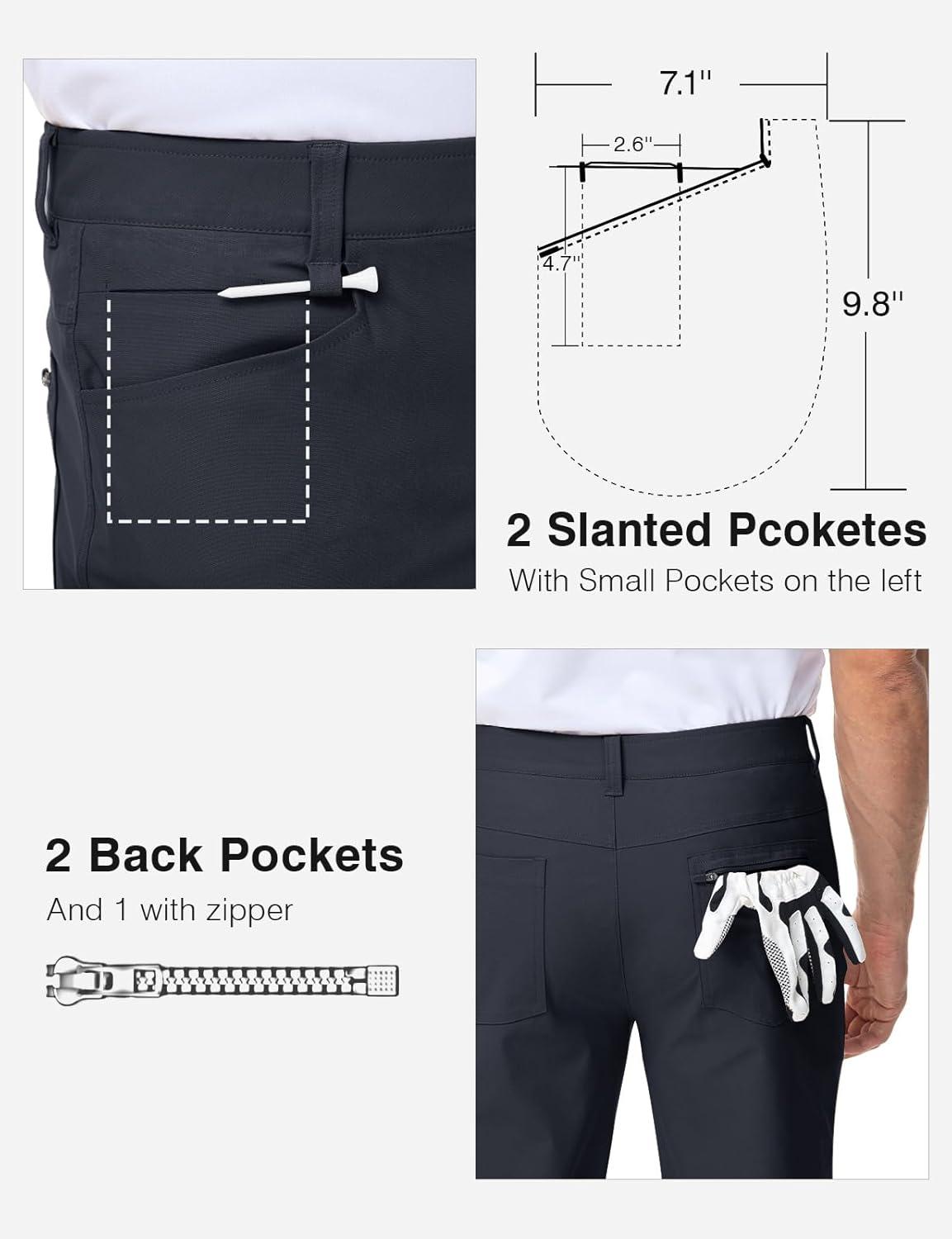 imageTBMPOY Mens Golf Pants Stretch Relaxed Fit with 5 Pockets Comfortable Lightweight Work Dress Pants Summer Casual SlacksNavy Blue02