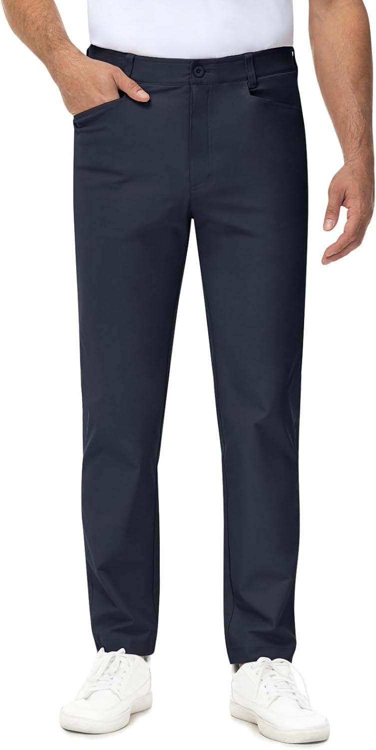 imageTBMPOY Mens Golf Pants Stretch Relaxed Fit with 5 Pockets Comfortable Lightweight Work Dress Pants Summer Casual SlacksNavy Blue02