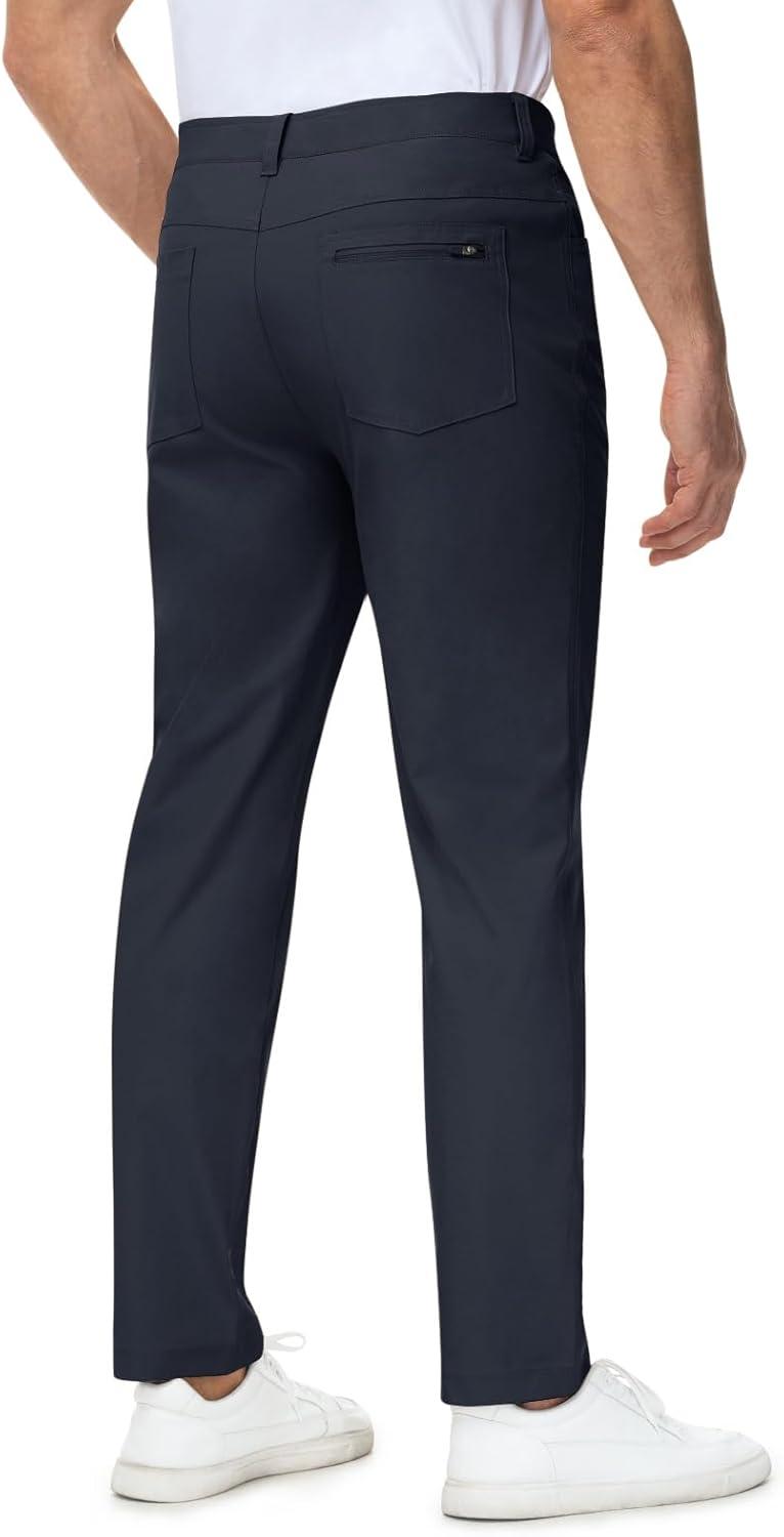 imageTBMPOY Mens Golf Pants Stretch Relaxed Fit with 5 Pockets Comfortable Lightweight Work Dress Pants Summer Casual SlacksNavy Blue02