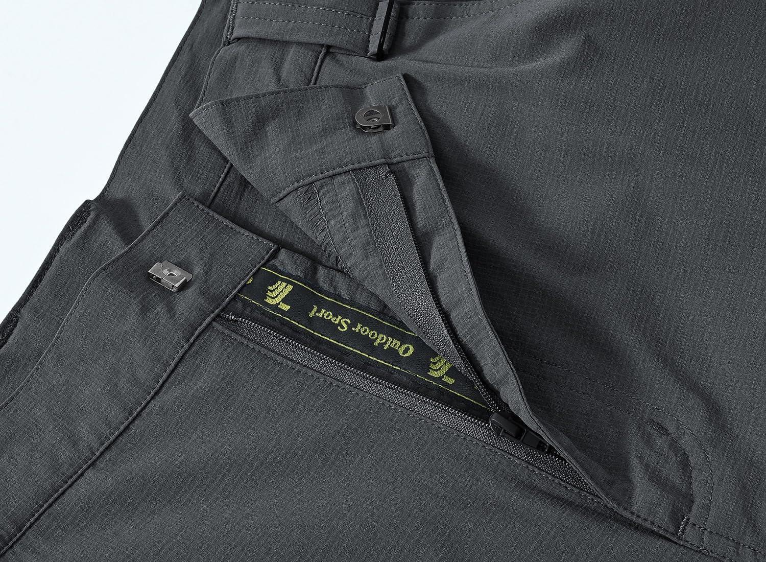 imageTBMPOY Mens Hiking Cargo Pants Lightweight Waterproof Quick Dry Outdoor Summer Fishing Camping Mountain PantC14dark Grey