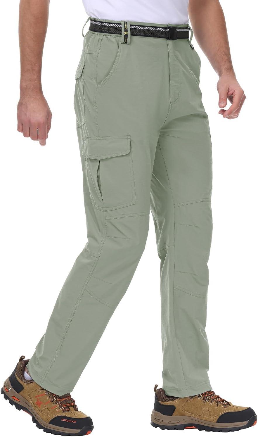 imageTBMPOY Mens Hiking Cargo Pants Lightweight Waterproof Quick Dry Outdoor Summer Fishing Camping Mountain PantC16sage Green