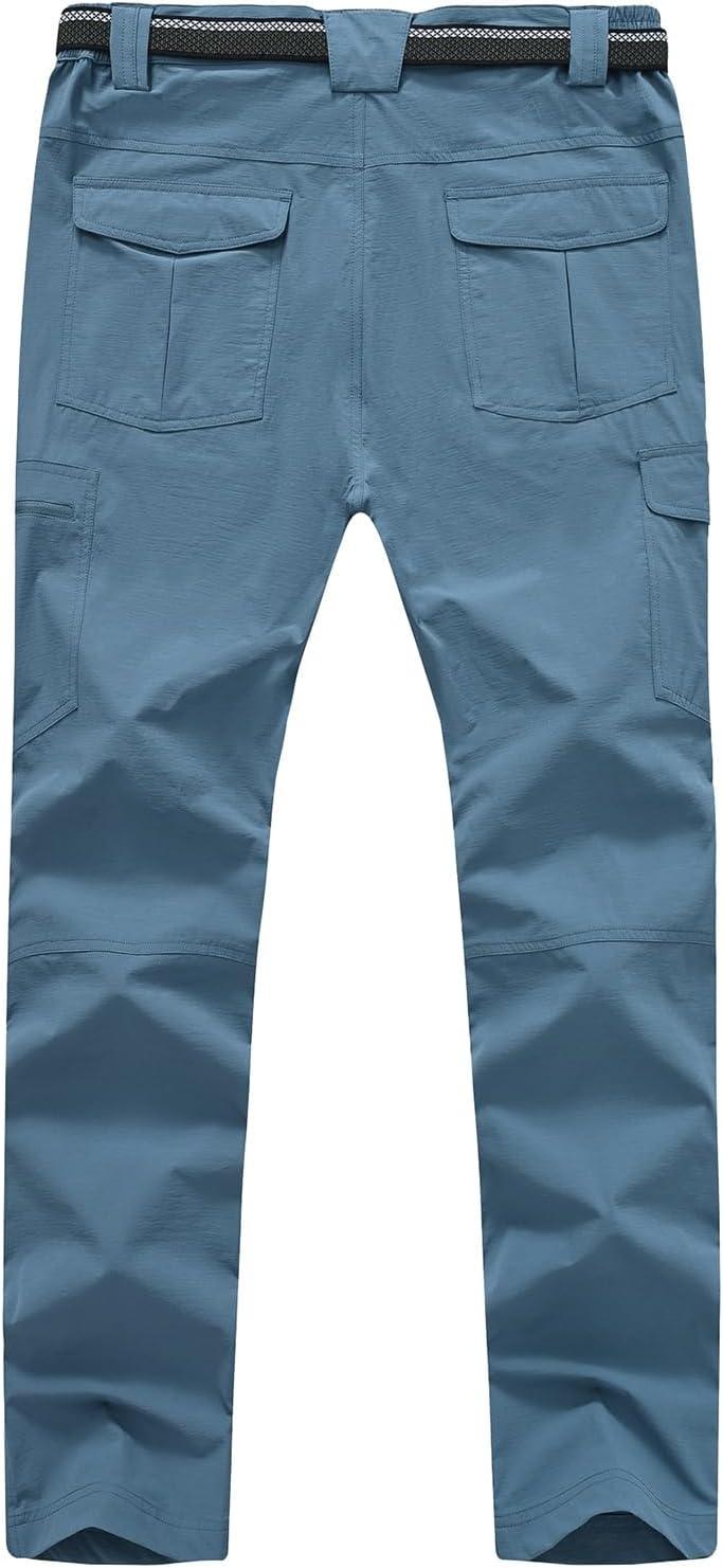 imageTBMPOY Mens Hiking Cargo Pants Lightweight Waterproof Quick Dry Outdoor Summer Fishing Camping Mountain PantC17stone Blue