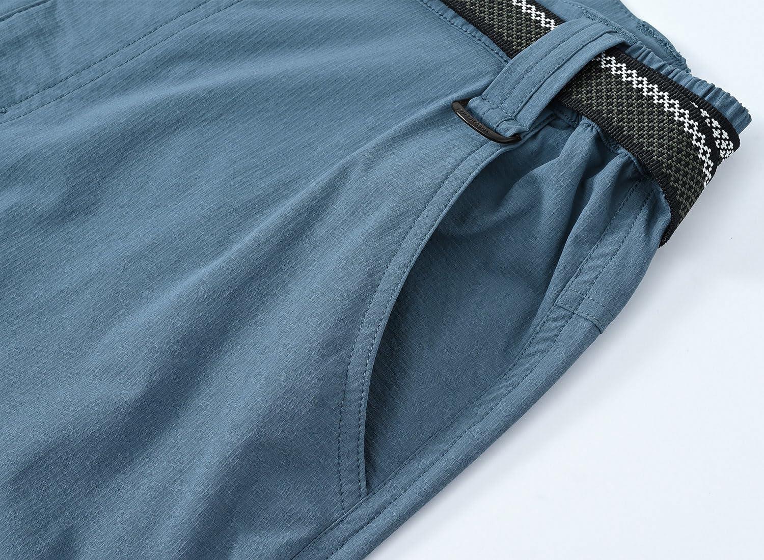 imageTBMPOY Mens Hiking Cargo Pants Lightweight Waterproof Quick Dry Outdoor Summer Fishing Camping Mountain PantC17stone Blue