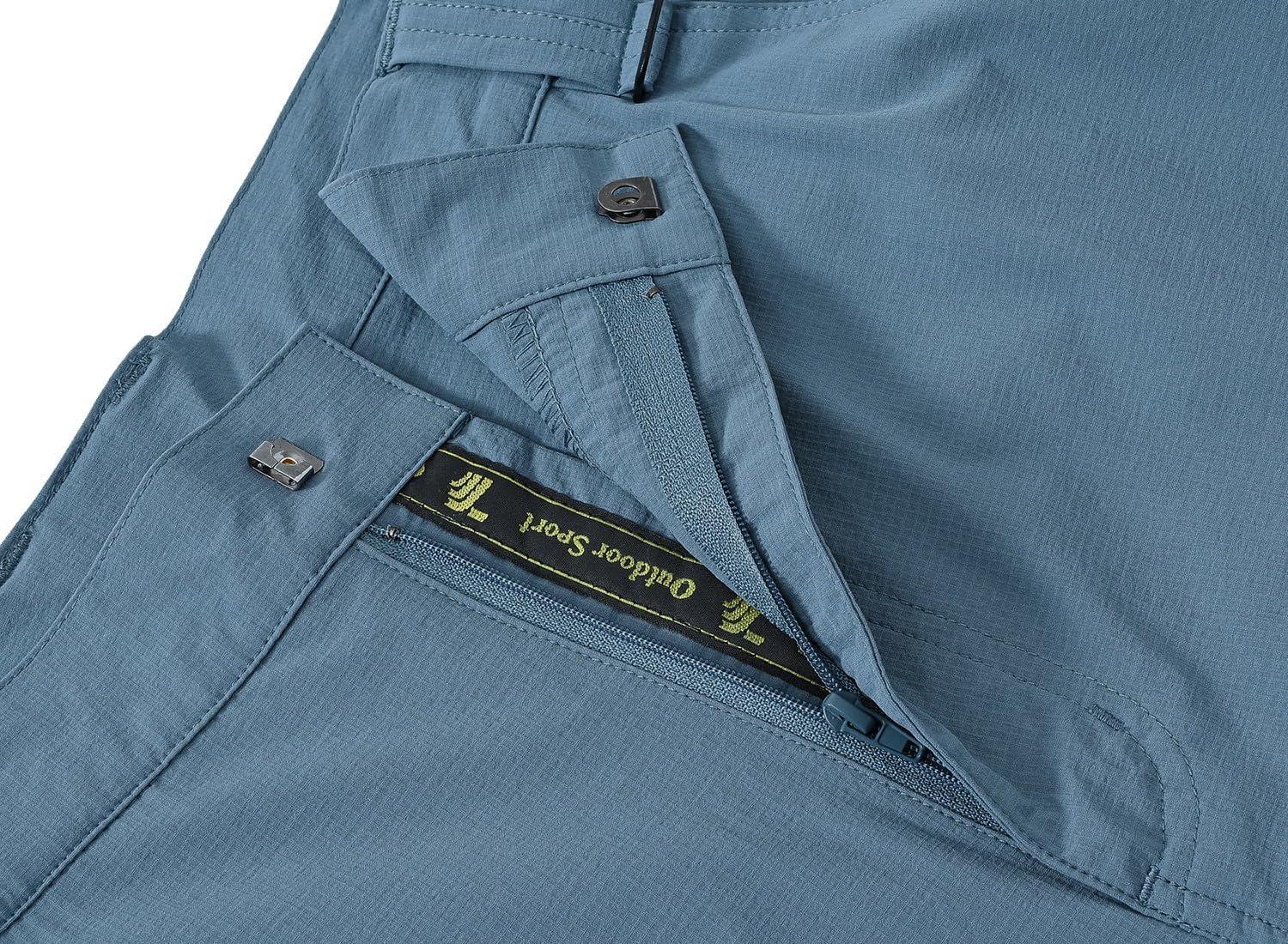 imageTBMPOY Mens Hiking Cargo Pants Lightweight Waterproof Quick Dry Outdoor Summer Fishing Camping Mountain PantC17stone Blue