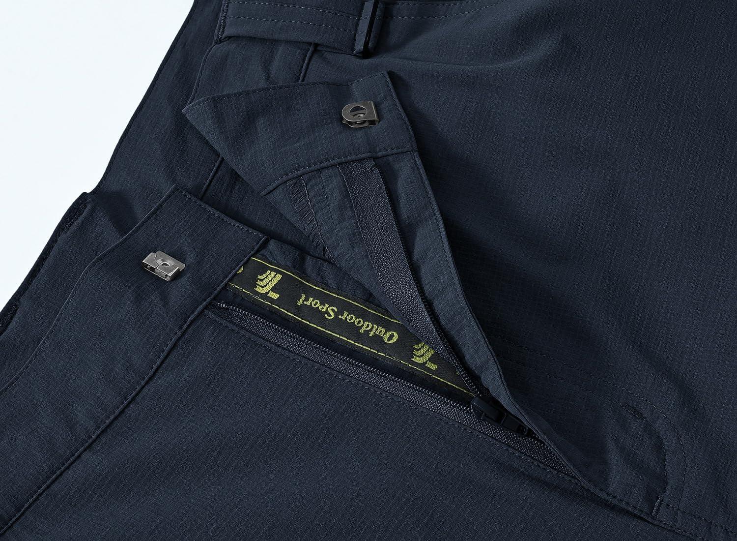 imageTBMPOY Mens Hiking Cargo Pants Lightweight Waterproof Quick Dry Outdoor Summer Fishing Camping Mountain PantC18navy
