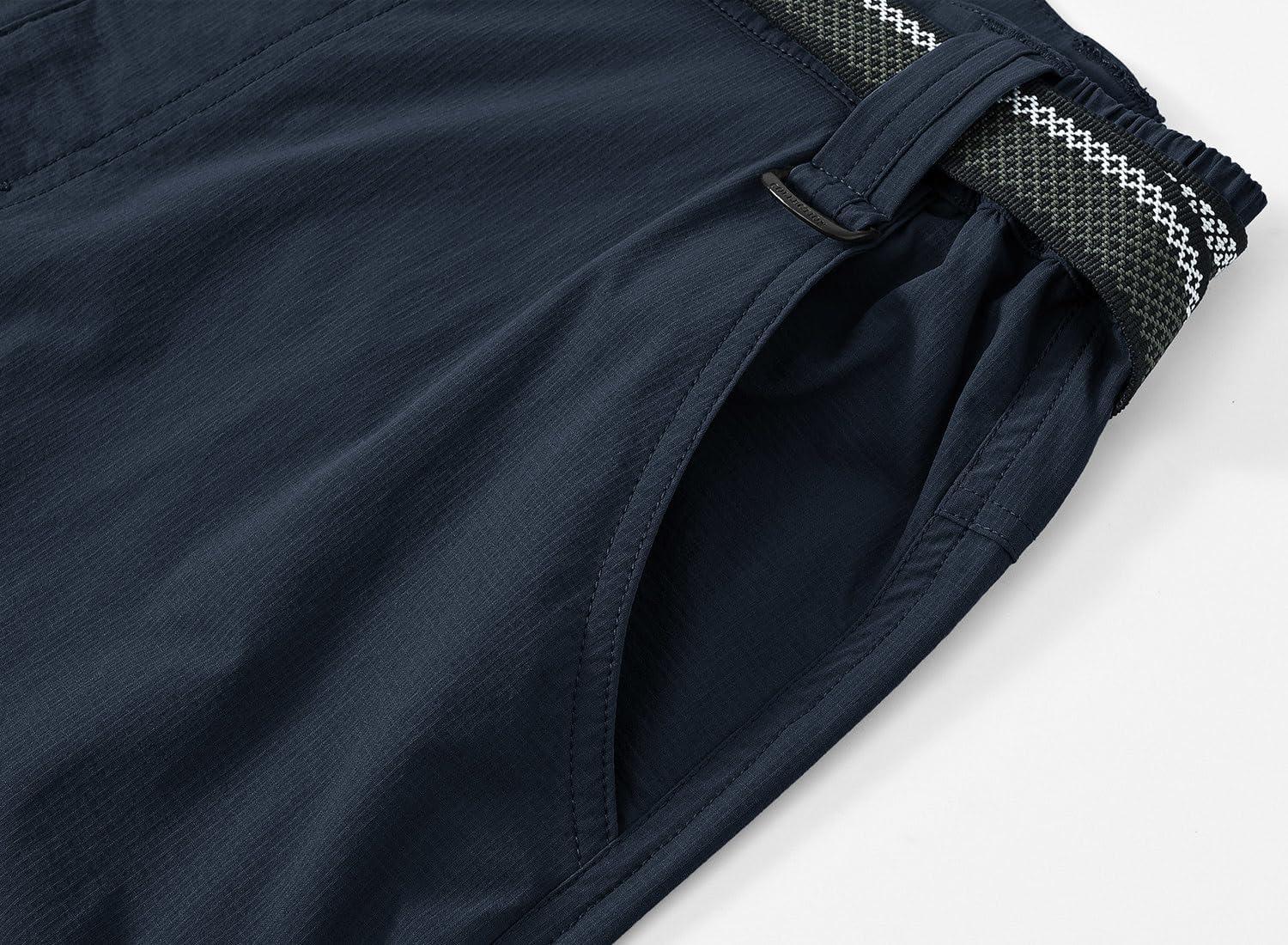 imageTBMPOY Mens Hiking Cargo Pants Lightweight Waterproof Quick Dry Outdoor Summer Fishing Camping Mountain PantC18navy