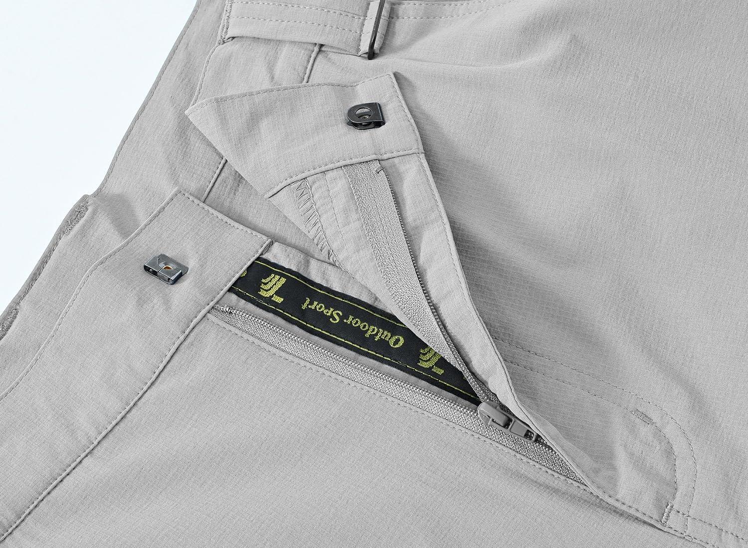 imageTBMPOY Mens Hiking Cargo Pants Lightweight Waterproof Quick Dry Outdoor Summer Fishing Camping Mountain PantC19light Grey