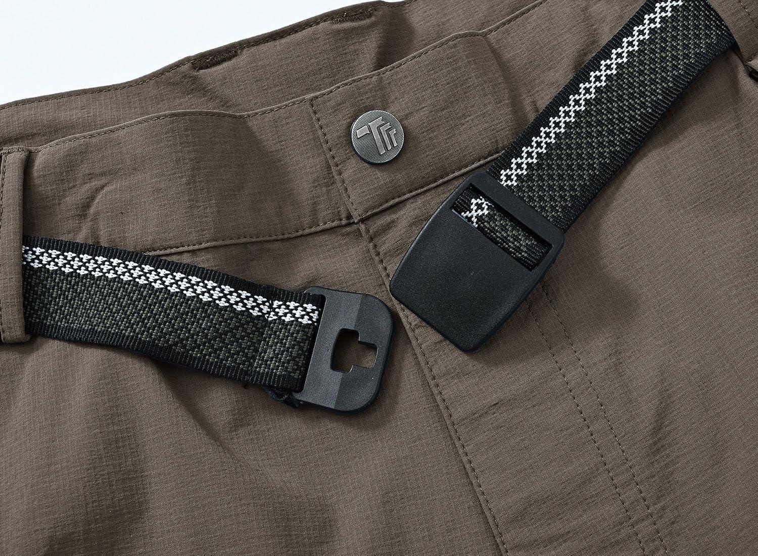 imageTBMPOY Mens Hiking Cargo Pants Lightweight Waterproof Quick Dry Outdoor Summer Fishing Camping Mountain PantC20brown