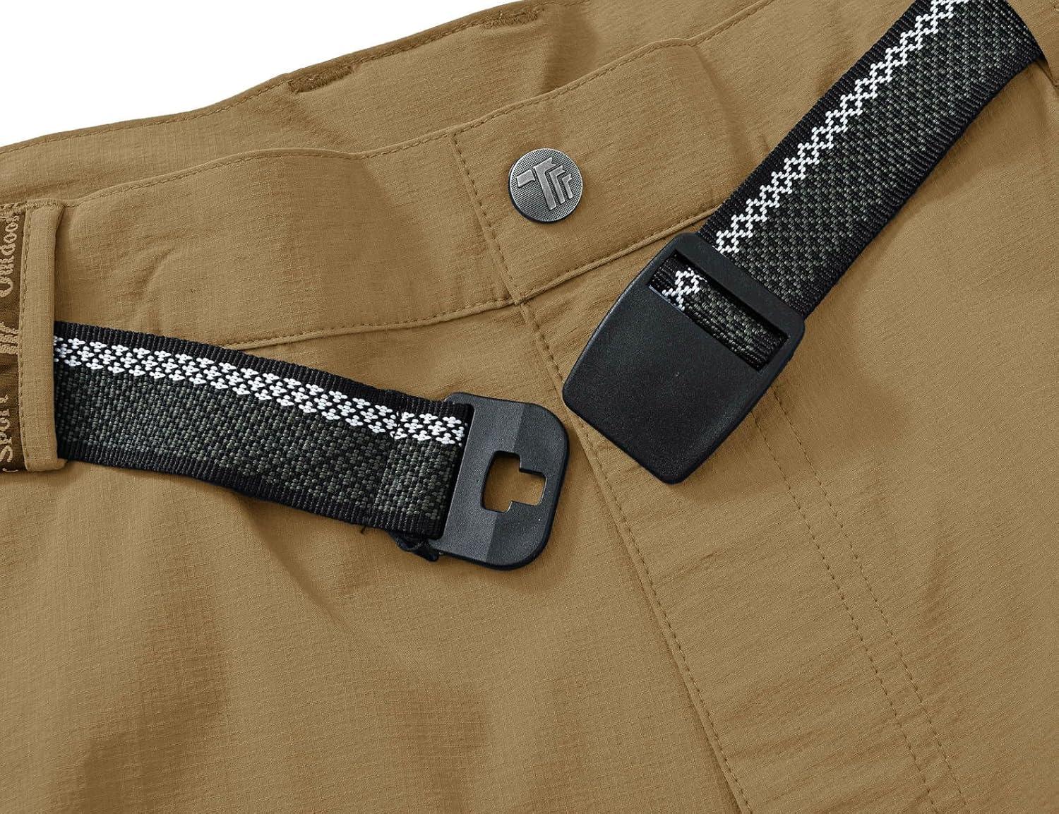 imageTBMPOY Mens Hiking Cargo Pants Lightweight Waterproof Quick Dry Outdoor Summer Fishing Camping Mountain PantC21light Brown