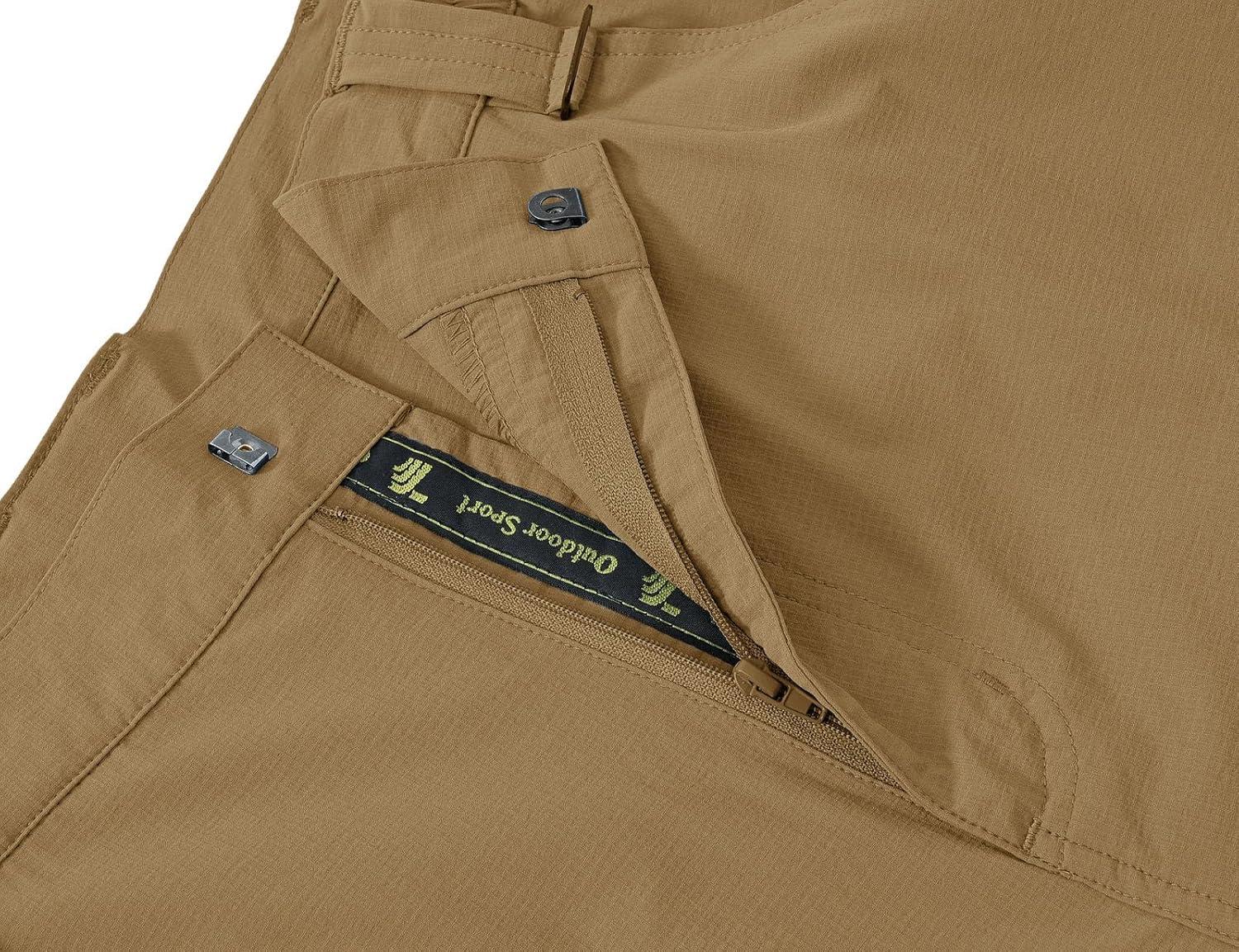 imageTBMPOY Mens Hiking Cargo Pants Lightweight Waterproof Quick Dry Outdoor Summer Fishing Camping Mountain PantC21light Brown