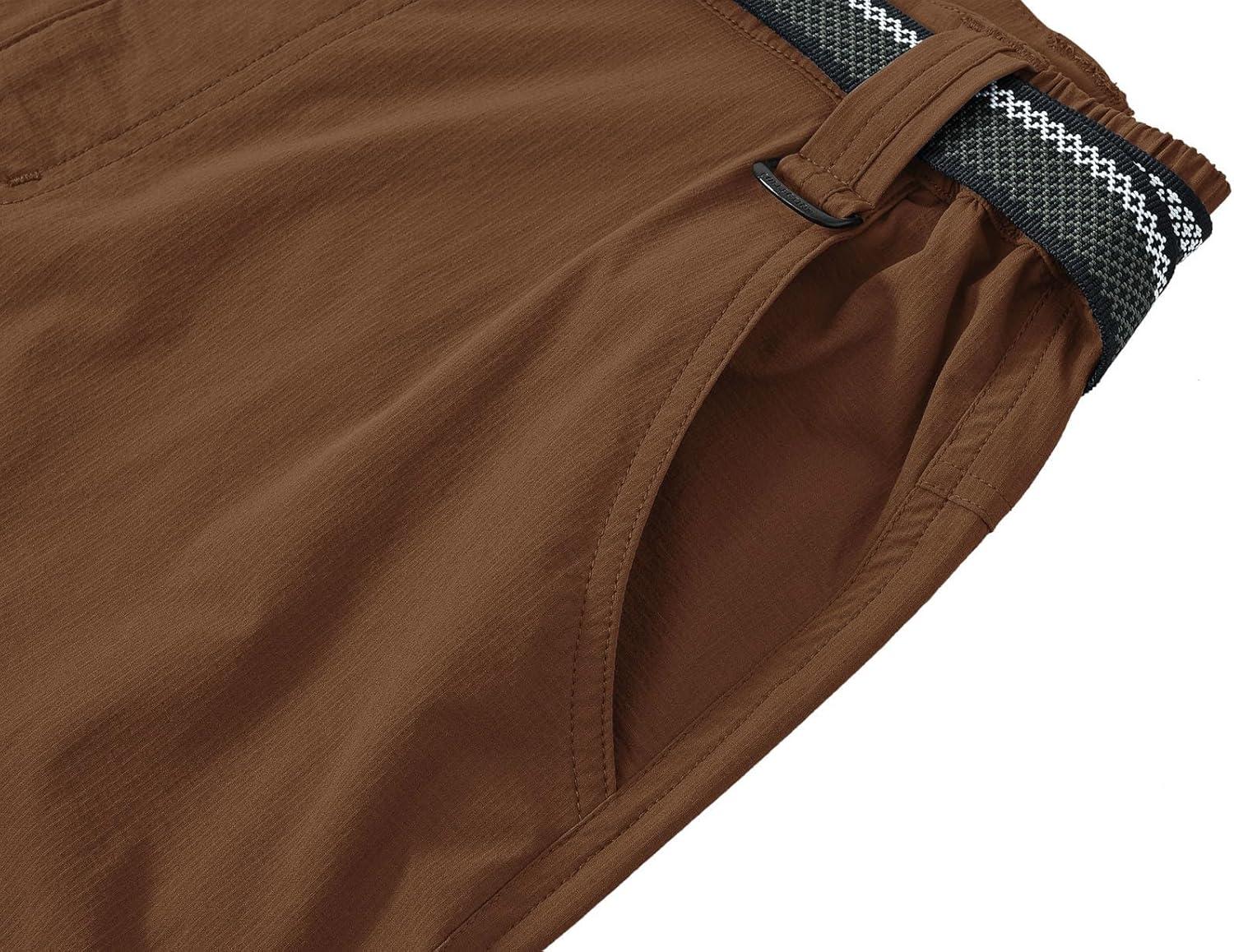imageTBMPOY Mens Hiking Cargo Pants Lightweight Waterproof Quick Dry Outdoor Summer Fishing Camping Mountain PantC22dark Brown