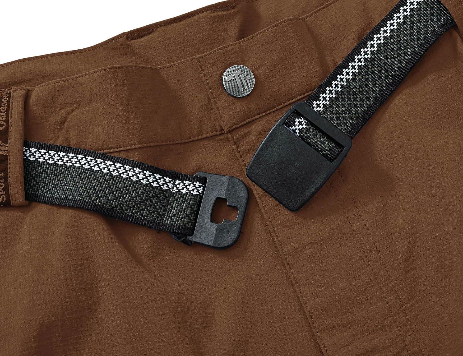 imageTBMPOY Mens Hiking Cargo Pants Lightweight Waterproof Quick Dry Outdoor Summer Fishing Camping Mountain PantC22dark Brown