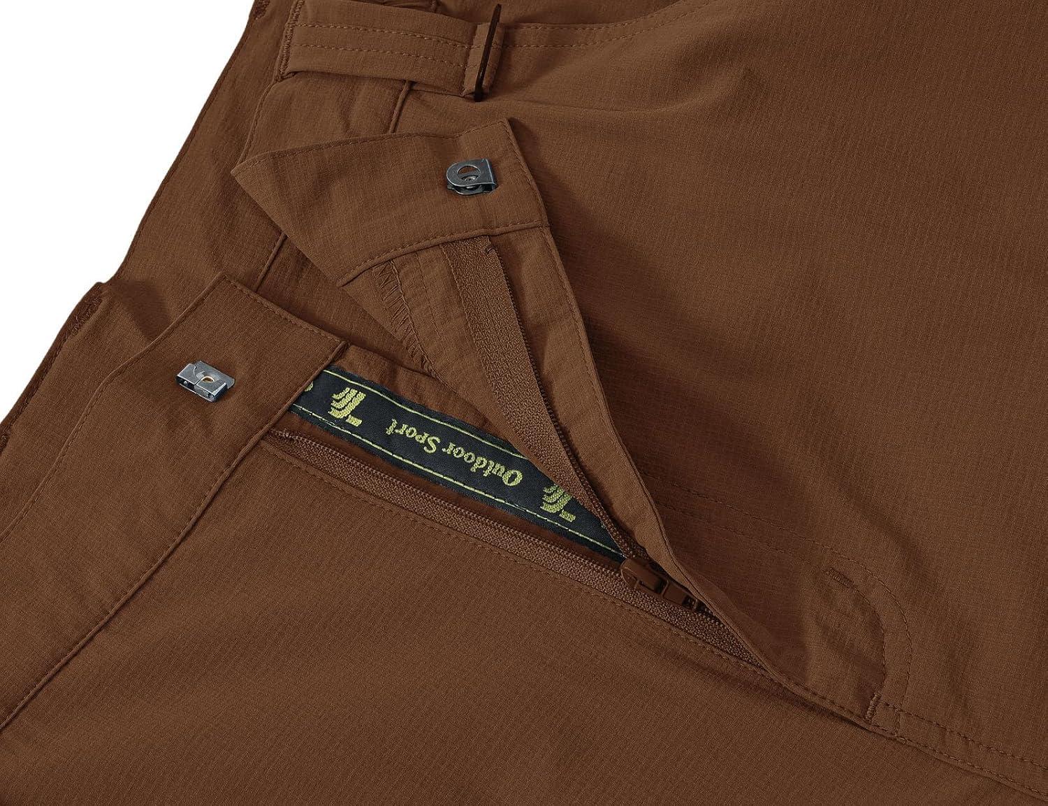 imageTBMPOY Mens Hiking Cargo Pants Lightweight Waterproof Quick Dry Outdoor Summer Fishing Camping Mountain PantC22dark Brown