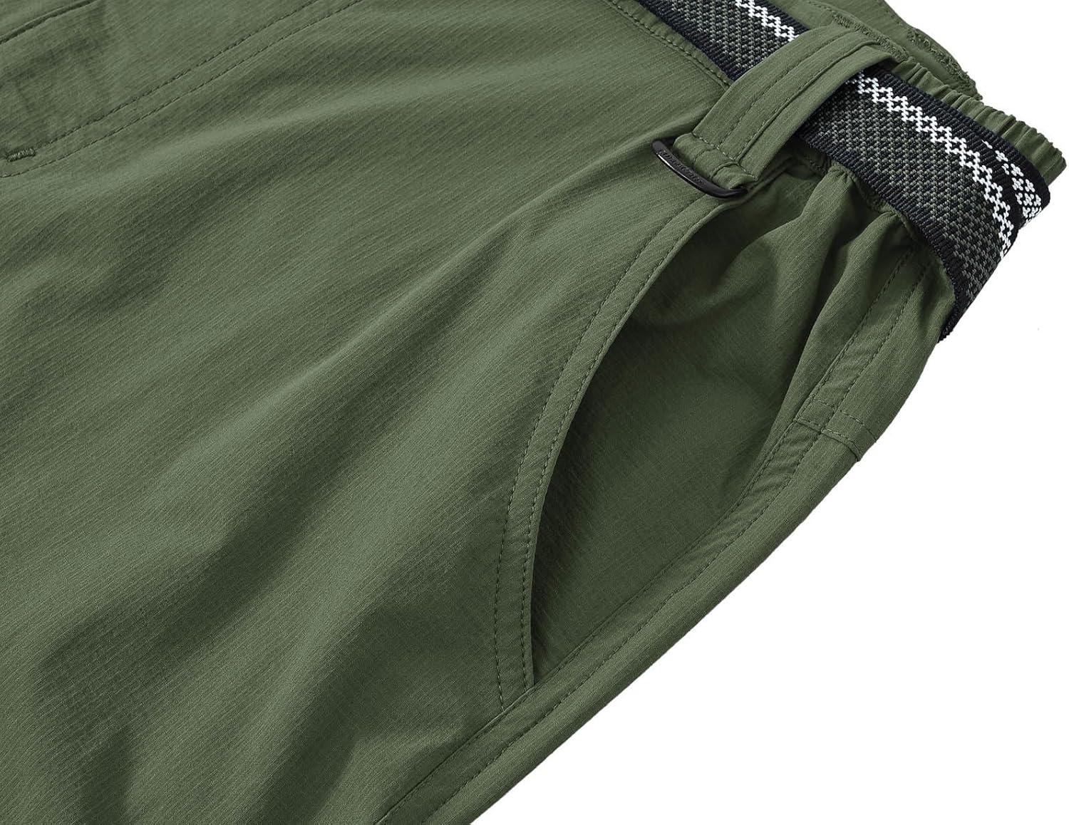 imageTBMPOY Mens Hiking Cargo Pants Lightweight Waterproof Quick Dry Outdoor Summer Fishing Camping Mountain PantC23green