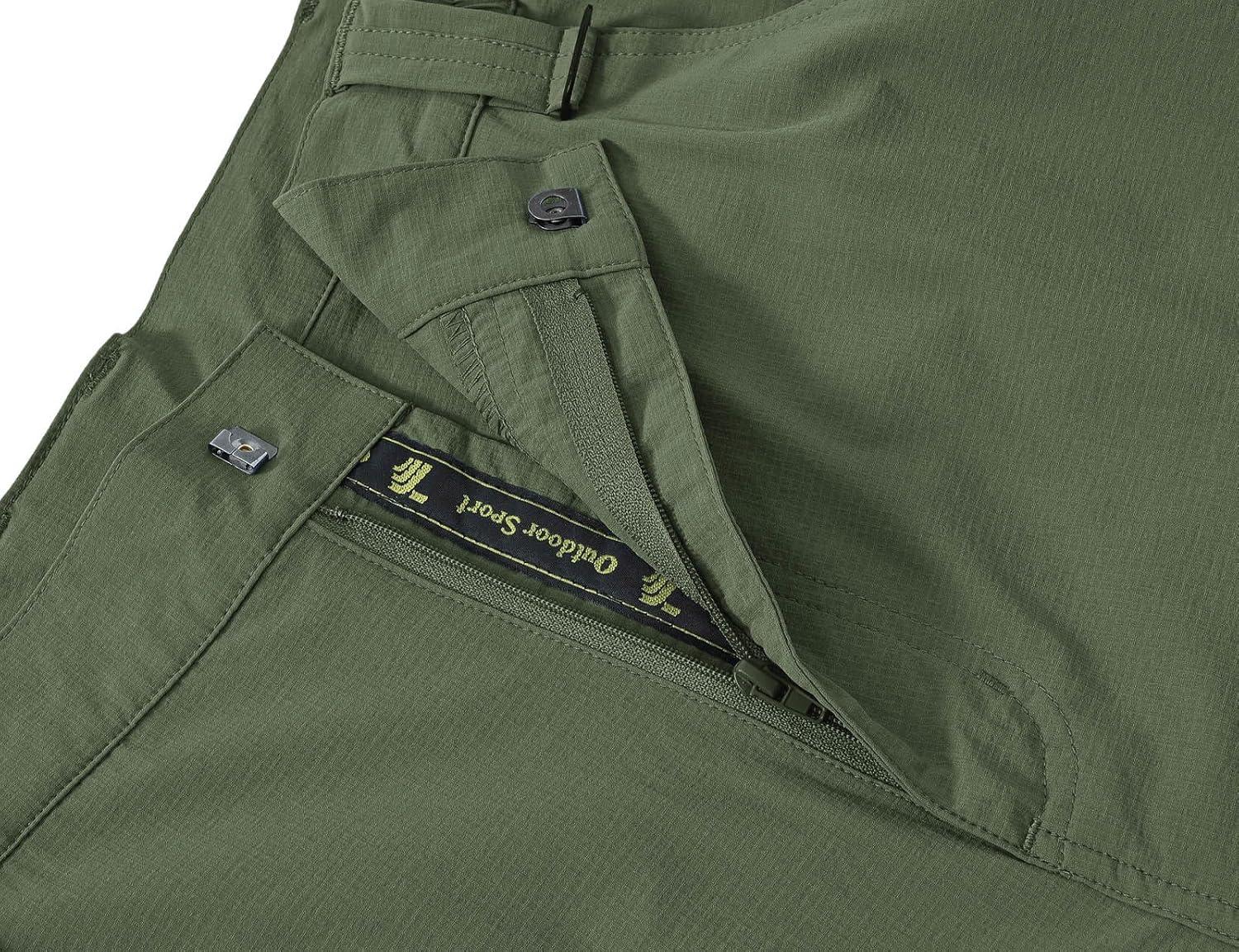 imageTBMPOY Mens Hiking Cargo Pants Lightweight Waterproof Quick Dry Outdoor Summer Fishing Camping Mountain PantC23green