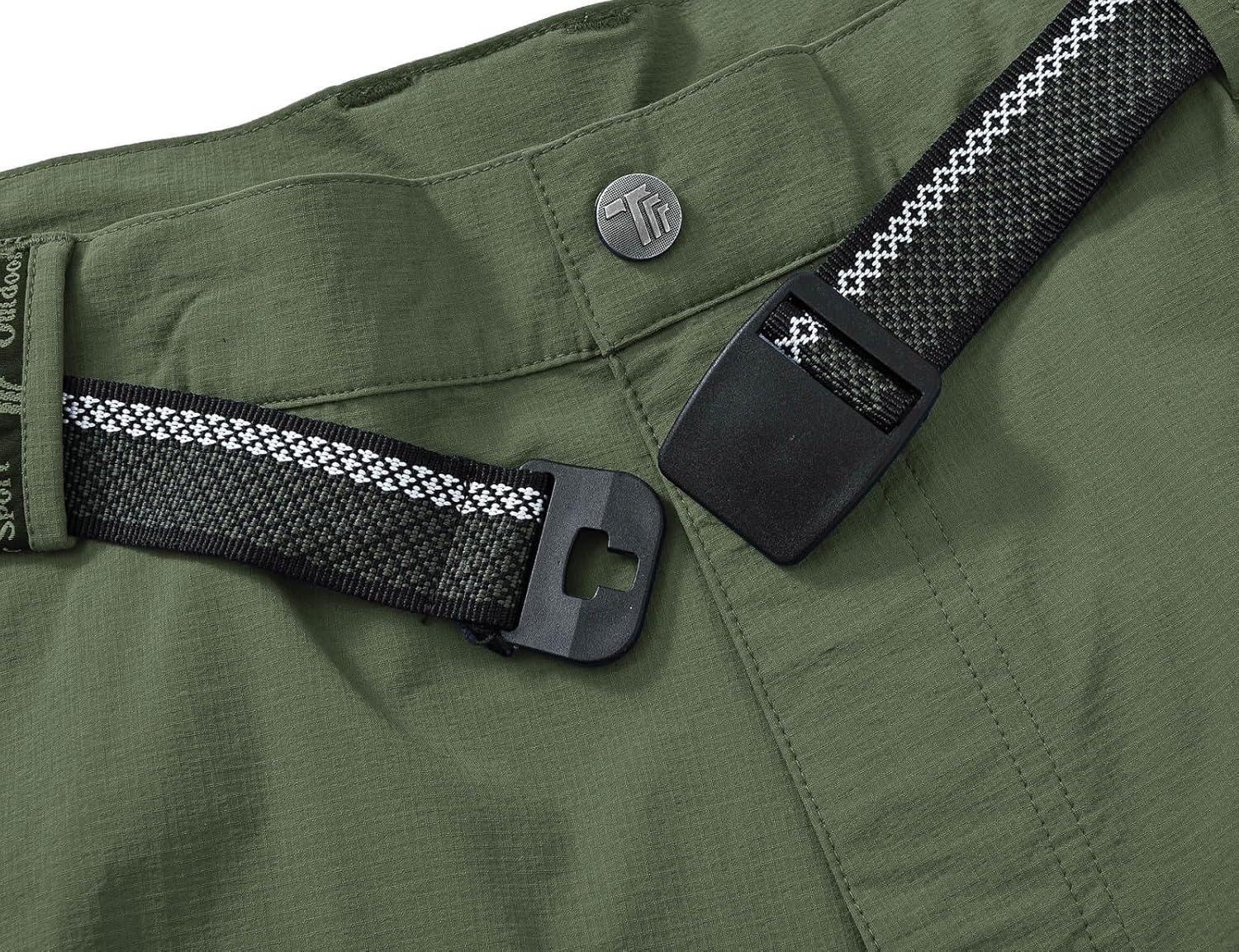 imageTBMPOY Mens Hiking Cargo Pants Lightweight Waterproof Quick Dry Outdoor Summer Fishing Camping Mountain PantC23green