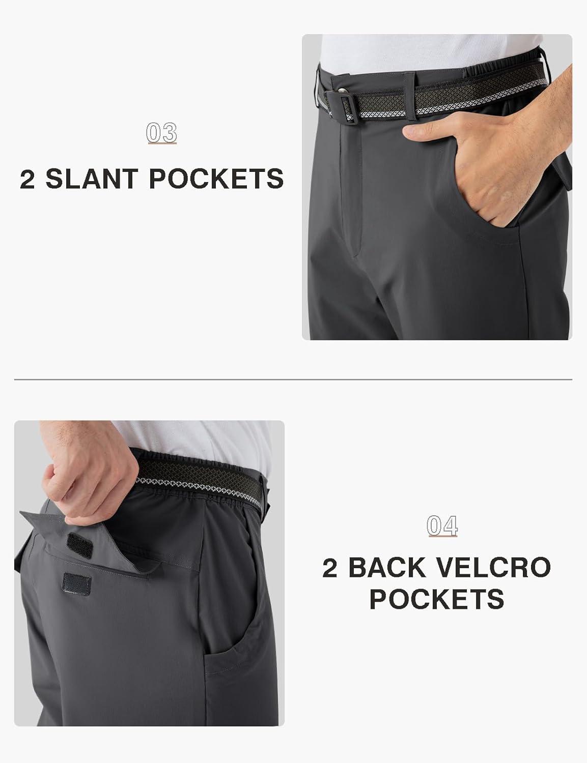 imageTBMPOY Mens Hiking Pants Lightweight 6 Cargo Pockets Quick Dry Water Resistant Outdoor Travel Work FishingDark Grey