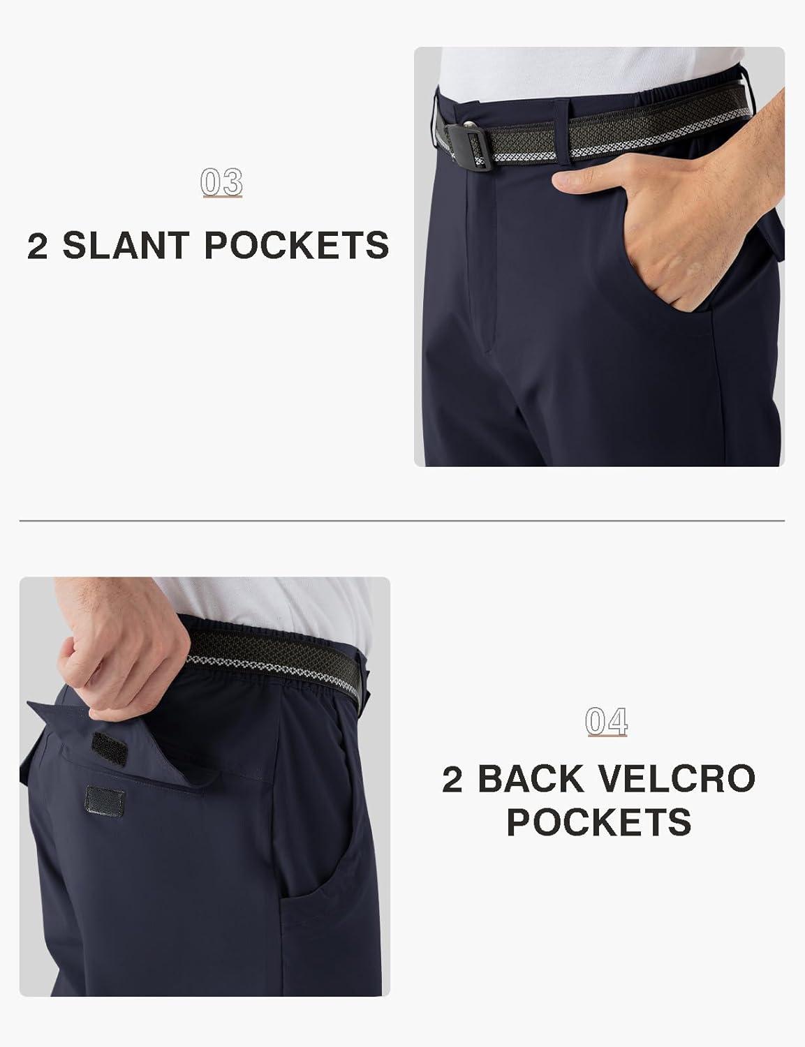 imageTBMPOY Mens Hiking Pants Lightweight 6 Cargo Pockets Quick Dry Water Resistant Outdoor Travel Work FishingNavy