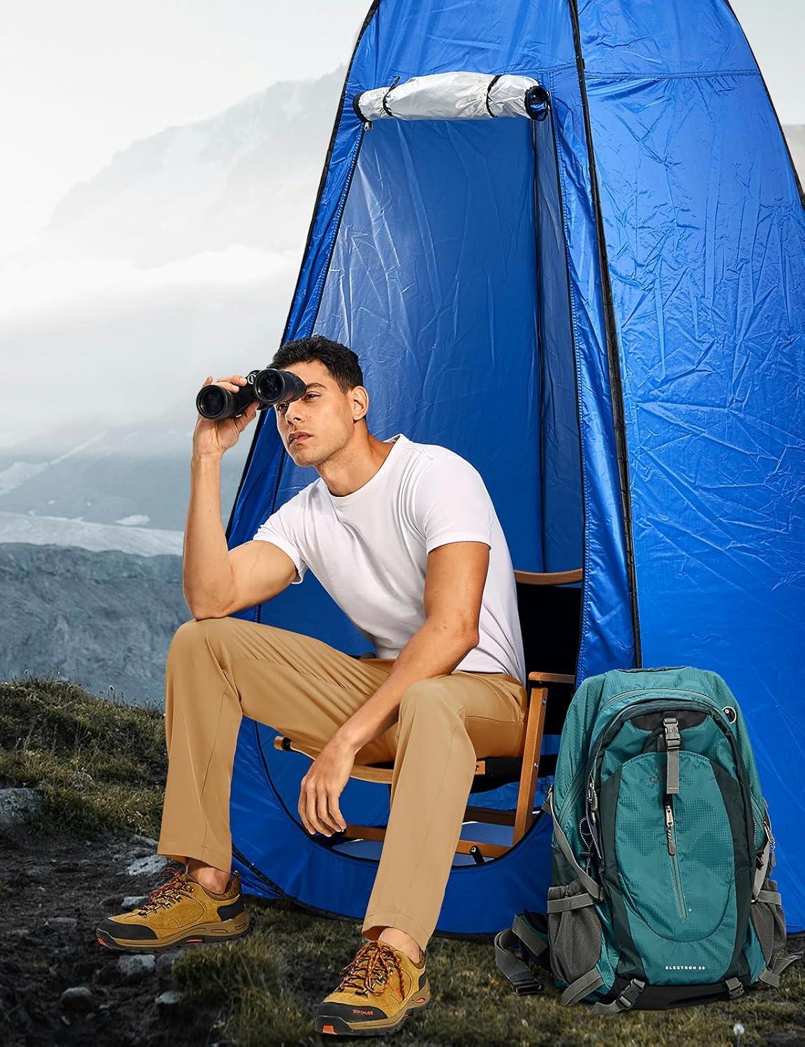 imageTBMPOY Mens Hiking Pants Lightweight Quick Dry 3 Pockets Travel Fishing WaterResistant Athletic Workout SweatpantsDark Khaki
