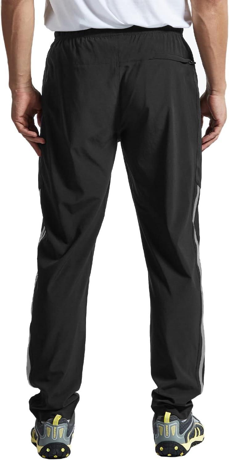 imageTBMPOY Mens Hiking Pants Quick Dry Lightweight Travel Track Running Active Jogger Sweatpants with PocketsB20blackGrey