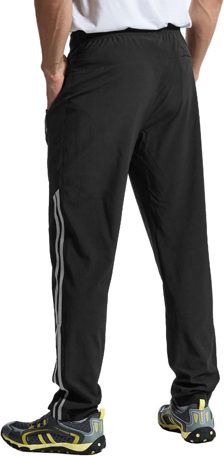 imageTBMPOY Mens Hiking Pants Quick Dry Lightweight Travel Track Running Active Jogger Sweatpants with PocketsB20blackGrey