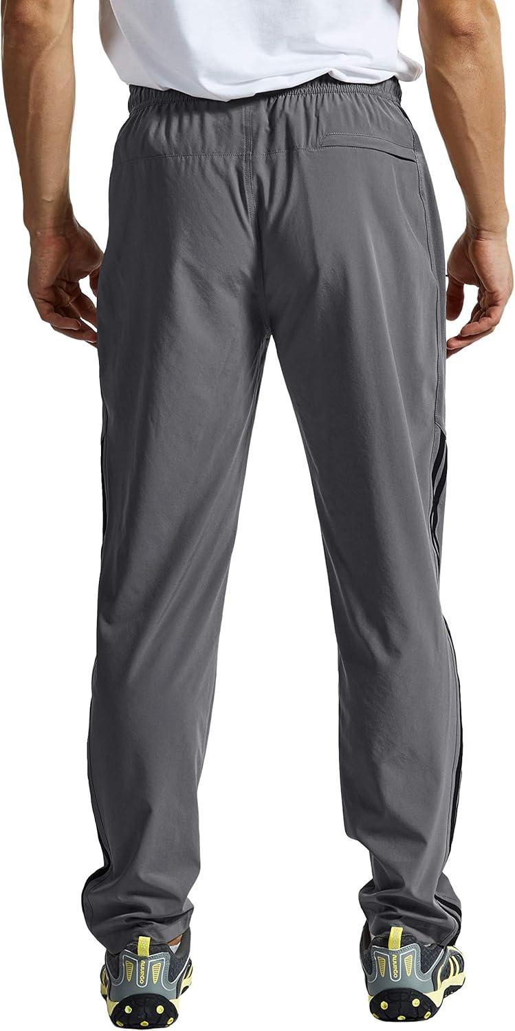 imageTBMPOY Mens Hiking Pants Quick Dry Lightweight Travel Track Running Active Jogger Sweatpants with PocketsB21greyBlack