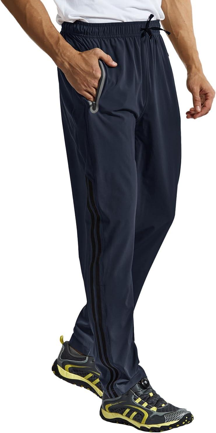 imageTBMPOY Mens Hiking Pants Quick Dry Lightweight Travel Track Running Active Jogger Sweatpants with PocketsB22dark Blue